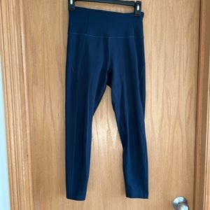 Girlfriend collective. Size S, blue. high rise leggings with matching sports bra